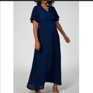 Pinkblush Navy Maternity Maxi Dress